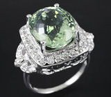 Серебряное кольцо с зеленым аметистом Серебро 925