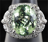 Серебряное кольцо с зеленым аметистом Серебро 925