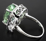 Серебряное кольцо с зеленым аметистом Серебро 925