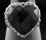 Серебряное кольцо c черной шпинелью Серебро 925