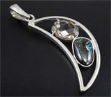 Кулон с болдер опалом «Пьеро» и дымчатым кварцем с желтым бриллиантом