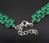 Серебряное колье с зелеными агатами Серебро 925