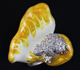 Скульптурное кольцо с цветной эмалью Серебро 925