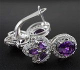 Серебряные серьги с аметистами Серебро 925