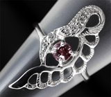 Ажурное серебряное кольцо с родолитом Серебро 925