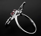 Ажурное серебряное кольцо с родолитом Серебро 925