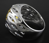 Крупное кольцо с цитрином Серебро 925