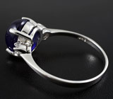Замечательное серебряное кольцо с кабошоном синего сапфира 3,15 карат Серебро 925