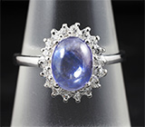 Серебряное кольцо с кабошоном синего сапфира 2,37 карат Серебро 925