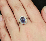 Серебряное кольцо с кабошоном синего сапфира 2,37 карат Серебро 925
