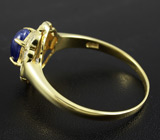 Прелестное серебряное кольцо с кабошоном синего сапфира 0,77 карат Серебро 925