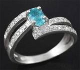 Элегантное серебряное кольцо c голубым цирконом 0,71 карат Серебро 925