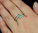 Элегантное серебряное кольцо c голубым цирконом 0,71 карат Серебро 925