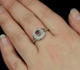 Серебряное кольцо c пурпурно-розовой шпинелью 0,62 карат Серебро 925