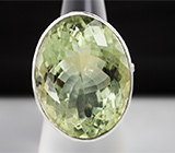 Серебряное кольцо с зеленым аметистом Серебро 925