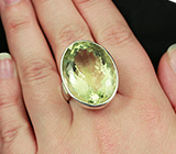Серебряное кольцо с зеленым аметистом Серебро 925
