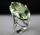 Серебряное кольцо c зеленым аметистом Серебро 925