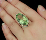 Серебряное кольцо c зеленым аметистом Серебро 925
