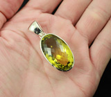 Серебряный кулон с лимонным цитрином Серебро 925