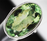 Серебряное кольцо с зеленым аметистом Серебро 925