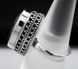 Серебряное кольцо с зеленым аметистом Серебро 925