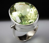 Серебряное кольцо с зеленым аметистом Серебро 925