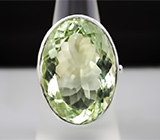 Серебряное кольцо с зеленым аметистом Серебро 925