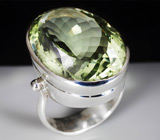 Серебряное кольцо с зеленым аметистом Серебро 925