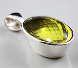 Серебряный кулон с лимонным цитрином Серебро 925