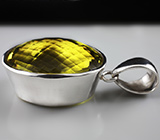 Серебряный кулон с лимонным цитрином Серебро 925