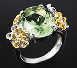 Серебряное кольцо с зеленым аметистом Серебро 925