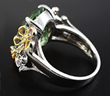 Серебряное кольцо с зеленым аметистом Серебро 925