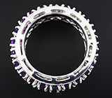 Стильное серебряное кольцо с аметистами Серебро 925