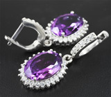 Серебряные серьги с аметистами Серебро 925