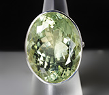 Серебряное кольцо с зеленым аметистом Серебро 925