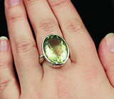 Серебряное кольцо с зеленым аметистом Серебро 925