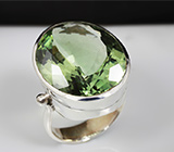 Серебряное кольцо с зеленым аметистом Серебро 925