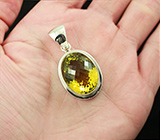 Серебряный кулон с лимонным цитрином Серебро 925