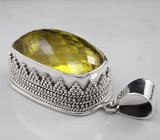 Серебряный кулон с лимонным цитрином Серебро 925