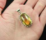 Серебряный кулон с лимонным цитрином Серебро 925