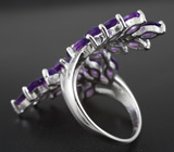 Замечательное серебряное кольцо с аметистами Серебро 925
