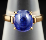Серебряное кольцо с кабошоном синего сапфира Серебро 925
