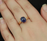 Серебряное кольцо с кабошоном синего сапфира Серебро 925