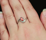 Изящное серебряное кольцо с падпараджа сапфиром 0,52 карат Серебро 925