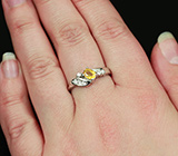 Прелестное серебряное кольцо с желтым сапфиром 0,38 карат Серебро 925