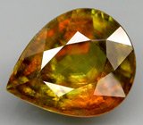 Кулон с крупным мадагаскарским сфеном и бриллиантами