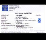 Чистейший танзанит 5,05 карат 