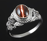 Серебряное кольцо со скаполитом 1,07 карат! Эффект кошачьего глаза Серебро 925