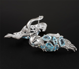 Серебряные серьги "Попугайчики" с топазами Серебро 925