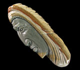 Камея-подвеска "Индеец" из цельной яшмы 36,7 грамм Серебро 925